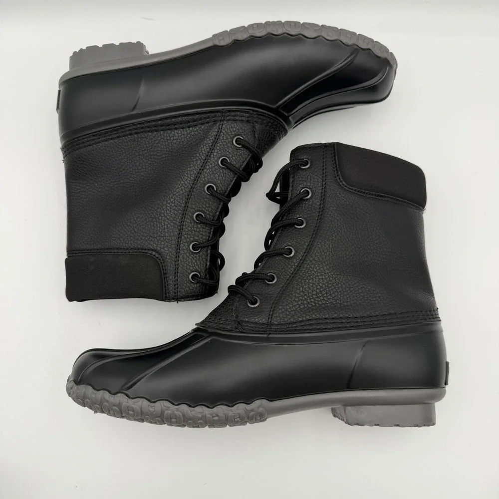 Weatherproof Vintage Adam II Duck Boots Black Faux Fur Waterproof Men's 10M